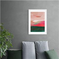 East End Prints Green & Pink Abstract II Framed Print