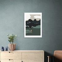 East End Prints Alpine Tarn Hiker Print