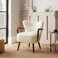 Eliza Ivory Borg Wooden Arm Cocktail Chair