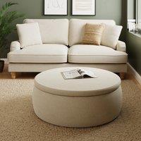 Large Round Storage Pouffe, Luna Natural