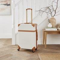 Palermo Cream and Tan Hard Shell Suitcase