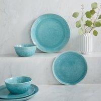 Amalfi Reactive Glaze 12 Piece Dinner Set Teal (Blue)