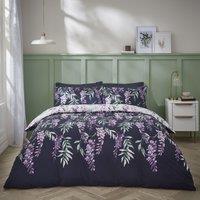 Catherine Lansfield Wisteria Reversible White Duvet Cover & Pillowcase Set