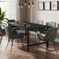 Fulton 6 Seater Rectangular Extendable Dining Table Black