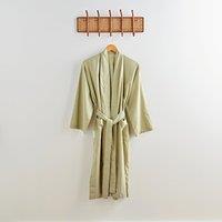 Washed Cotton Linen Blend Dressing Gown