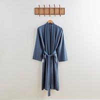 Washed Cotton Linen Blend Dressing Gown