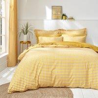 Portloe Woven Gingham 100% Cotton Duvet Cover & Pillowcase Set