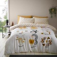 Star Sign Duvet Cover & Pillowcase Set Natural