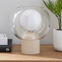 Elements Harlo Ribbed Rechargeable Touch Dimmable Table Lamp