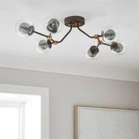 Molecular Industrial 6 Light Semi Flush Ceiling Light