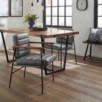 Bude Carver Dining Chair, Faux Leather Grey