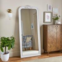 Swept Curved Full Length Leaner Mirror White