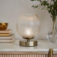 Cassia Pressed Glass Rechargeable Touch Dimmable Table Lamp