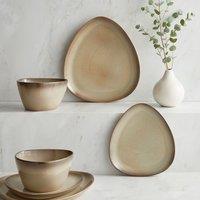 12 Piece Pebble Dinner Set Brown