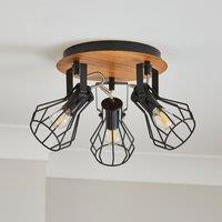 Fulton Industrial 3 Light Semi Flush Spotlight