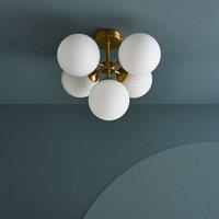 Swirl 5 Light Semi Flush Ceiling Light White