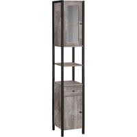 Colton Concrete Effect Tallboy Storage Unit With Mirrored Door