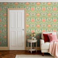 Archive Damask Scroll Wallpaper Green