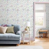 Dorma Wildflower Wallpaper Purple