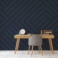 Navy Wood Panel Wall Mural