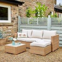 Rattan Sofa Lounger Set Natural