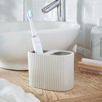 Ceramic Ribbed Electric Toothbrush Holder