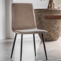 Set of 2 Wamba Velvet Dining Chairs Taupe