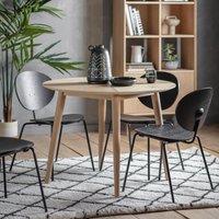 Manila 4 Seater Round Dining Table Oak (Brown)