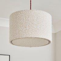 Hazelle Boucle Drum Lamp Shade Off-White