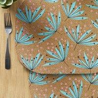 Set of 2 MissPrint Wildflower Printed Cork Placemats