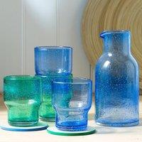 Set of 2 Sur La Table Colour Me Happy Handmade Glass Stacking Tumblers