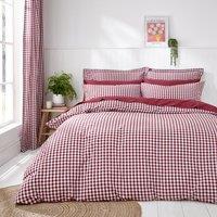 Portloe Woven Gingham 100% Cotton Duvet Cover & Pillowcase Set