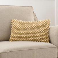 Jersey Bobble Rectangle Cushion Cover Yellow/White