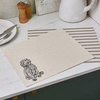 Set of 2 Cockapoo Placemats Natural