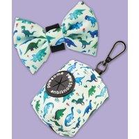 Dinky Dino Poo Bag Holder & Bow Tie Set