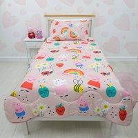 Peppa Pig Washable 4 Tog Toddler Coverless Duvet with Pillowcase Pink