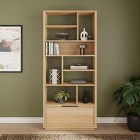 Hardy Slim Bookcase With Drawer, Oak Effect