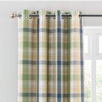 Kempton Green Check Eyelet Curtains Green