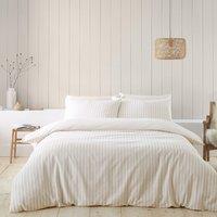 Catherine Lansfield Stripe 100% Brushed Cotton Reversible Duvet Cover & Pillowcase Set