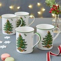 Spode Christmas Tree Set of 4 Mugs