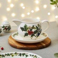 The Holly and the Ivy Gravy Boat and Stand