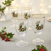 The Holly and the Ivy Set of 4 Goblets