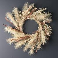 Artificial Faux Pampas Neutrals Wreath