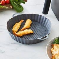 Round Silicone Air Fryer Tray Grey