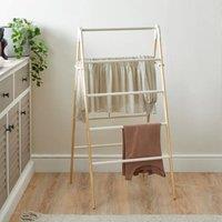 Indoor Pine Wood Ladder Airer