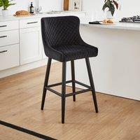 Montreal Counter Height Bar Stool, Velvet Black