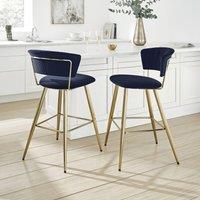 Kendall Bar Stool, Velvet Blue