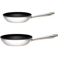 Copper Base Non-Stick 2 Piece Frying Pan Set Silver