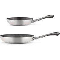 Non-Stick Tri Ply 2 Piece Frying Pan Set Silver