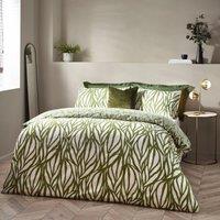 HEM Frond Cotton Rich Olive Duvet Cover & Pillowcase Set